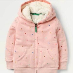 Mini Boden Sherpa Lined Confetti dot hoodie toddler 3-4 years